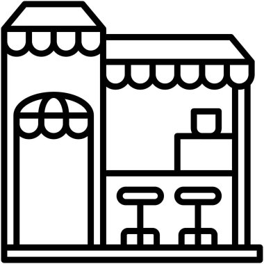 Kahve evi, kafe veya kafeterya vektör simgesi