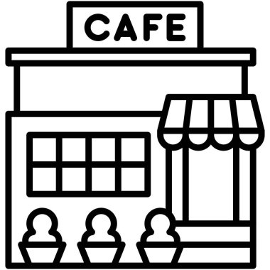 Kahve evi, kafe veya kafeterya vektör simgesi