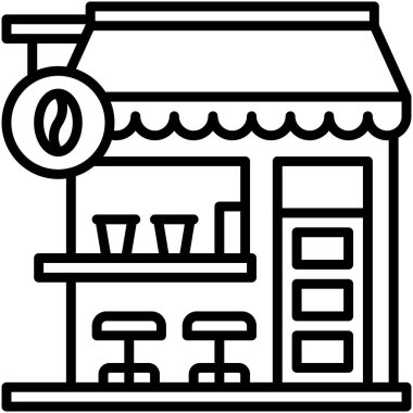 Kahve evi, kafe veya kafeterya vektör simgesi