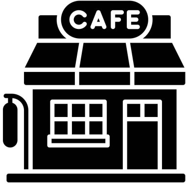 Kahve evi, kafe veya kafeterya vektör simgesi
