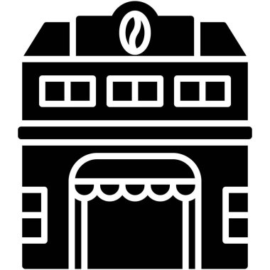 Kahve evi, kafe veya kafeterya vektör simgesi