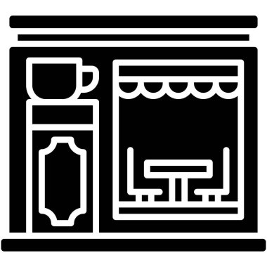 Kahve evi, kafe veya kafeterya vektör simgesi