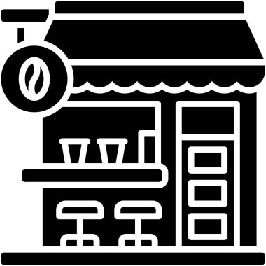 Kahve evi, kafe veya kafeterya vektör simgesi