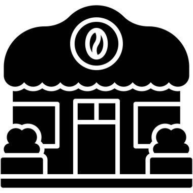 Kahve evi, kafe veya kafeterya vektör simgesi