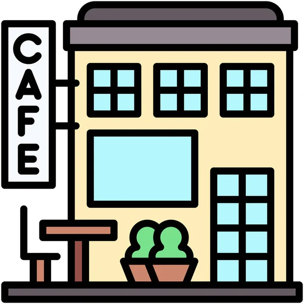 Coffeehouse Café Café Ícone Vetor —  Vetores de Stock