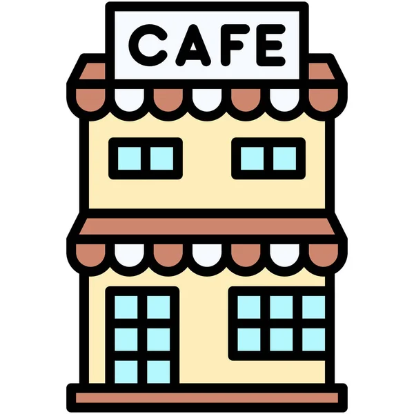 Kaffehus Kafé Eller Café Vektor Ikon — Stock vektor