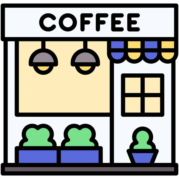 Coffeehouse Café Café Ícone Vetor — Vetor de Stock