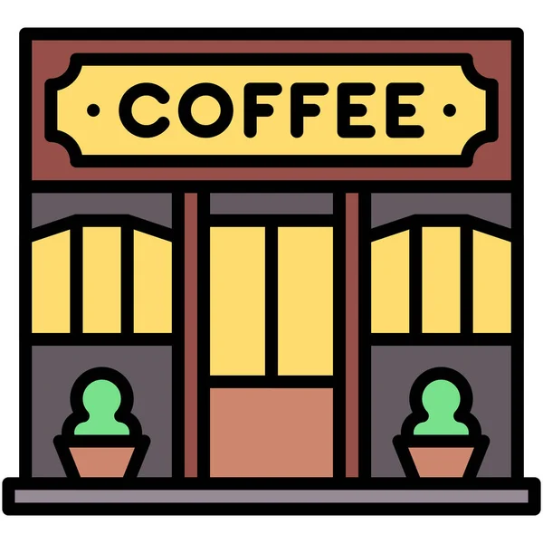 咖啡屋 咖啡店或咖啡店病媒图标 — 图库矢量图片