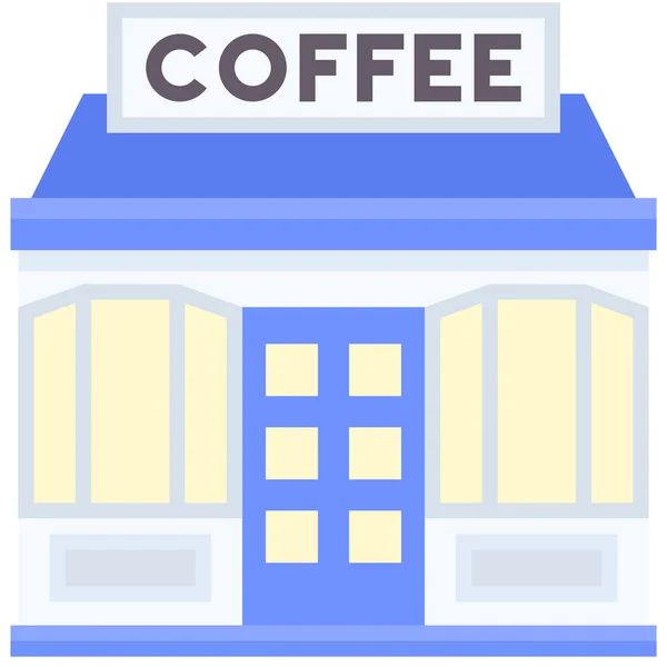 Coffeehouse Coffee Shop Cafe Vector Icon — Stock Vector