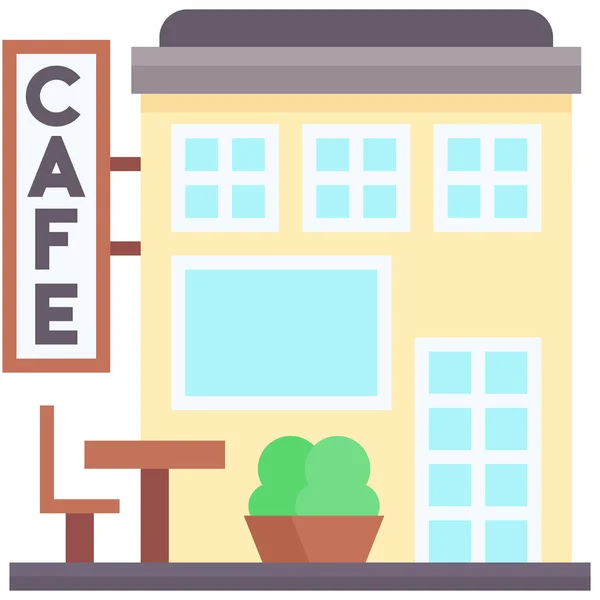 Кофейня Кофейня Векторная Икона Кафе — стоковый вектор