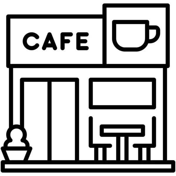 Coffeehouse Coffee Shop Cafe Vector Icon — Stock Vector