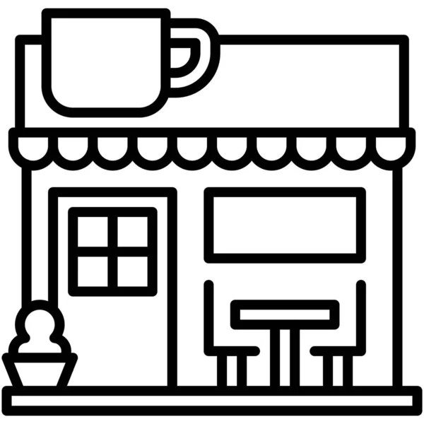 Koffieshop Koffiehuis Cafe Vector Icoon — Stockvector
