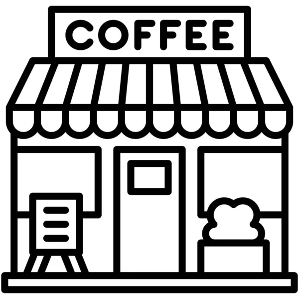 Kawiarnia Kawiarnia Lub Ikona Wektora Kawiarni — Wektor stockowy