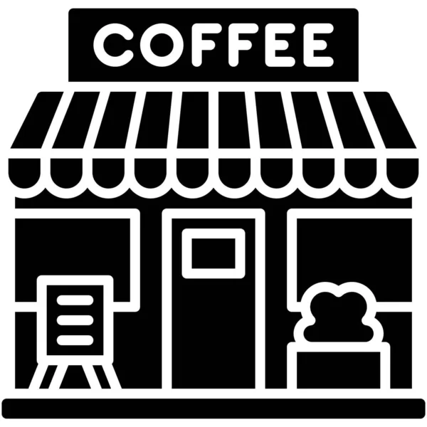 Coffeehouse Café Café Ícone Vetor — Vetor de Stock