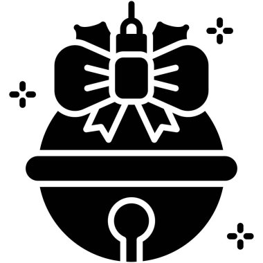 Xmas çan simgesi, Xmas bağlantılı vektör illüstrasyonu