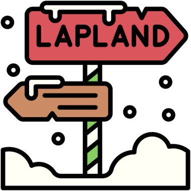 Laponya işaret simgesi, Xmas bağlantılı vektör illüstrasyonu