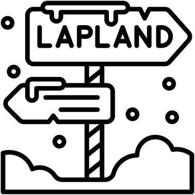 Laponya işaret simgesi, Xmas bağlantılı vektör illüstrasyonu