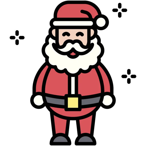 Εικονίδιο Santa Claus Χριστούγεννα Που Σχετίζονται Διανυσματική Απεικόνιση — Διανυσματικό Αρχείο