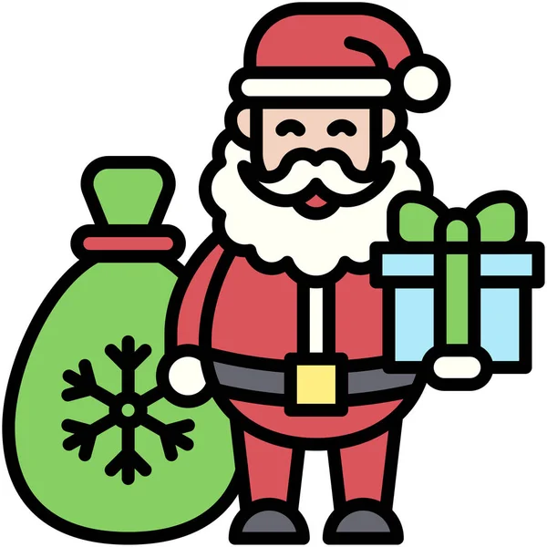 Άγιος Βασίλης Εικονίδιο Δώρο Χριστούγεννα Που Σχετίζονται Διανυσματική Απεικόνιση — Διανυσματικό Αρχείο