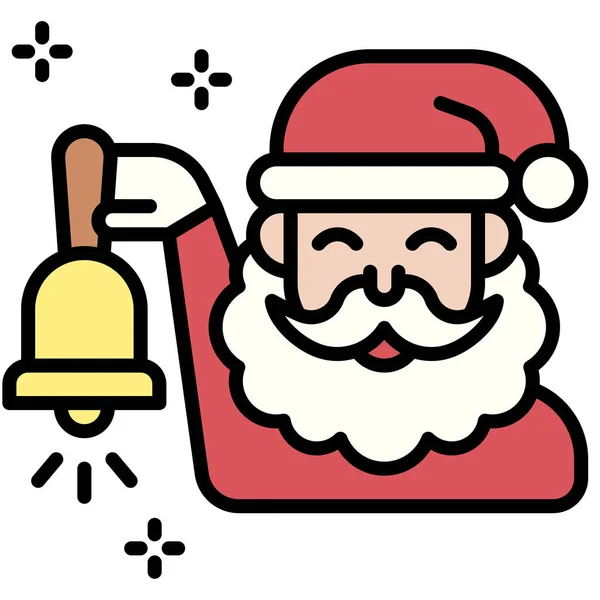 Père Noël Avec Icône Cloche Illustration Vectorielle Liée Noël — Image vectorielle