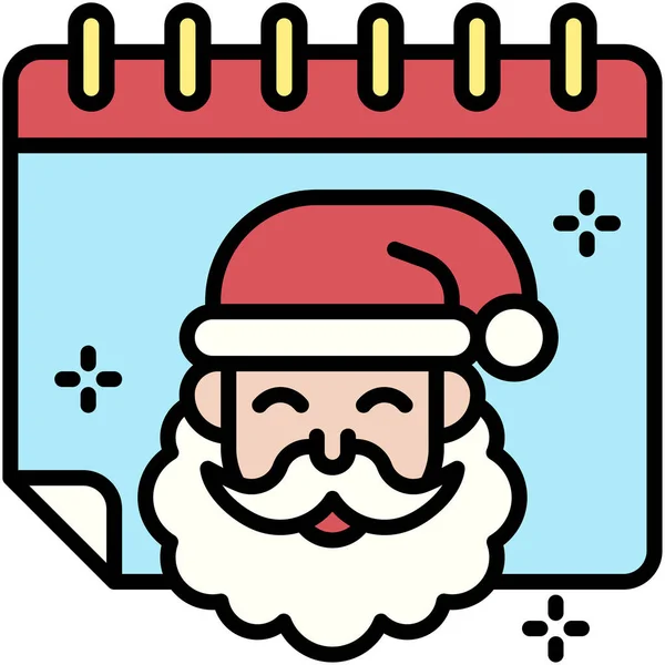Icono Del Calendario Ilustración Vectorial Relacionada Con Navidad — Archivo Imágenes Vectoriales