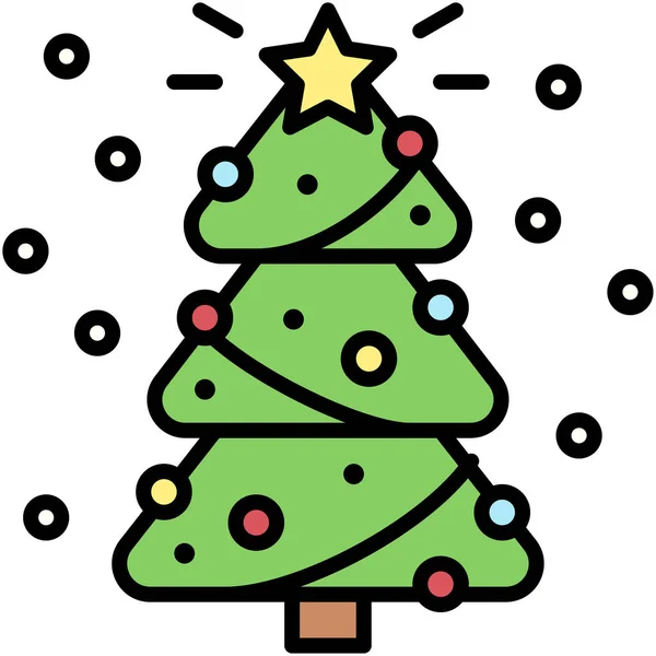 Karácsonyfa Ikon Xmas Kapcsolódó Vektor Illusztráció — Stock Vector