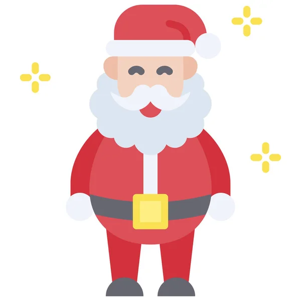 Иконка Санта Клауса Связанная Рождеством Векторная Иллюстрация — стоковый вектор