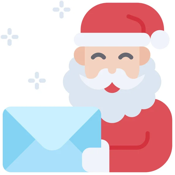 Weihnachtsmann Mit Mail Symbol Weihnachtliche Vektorillustration — Stockvektor