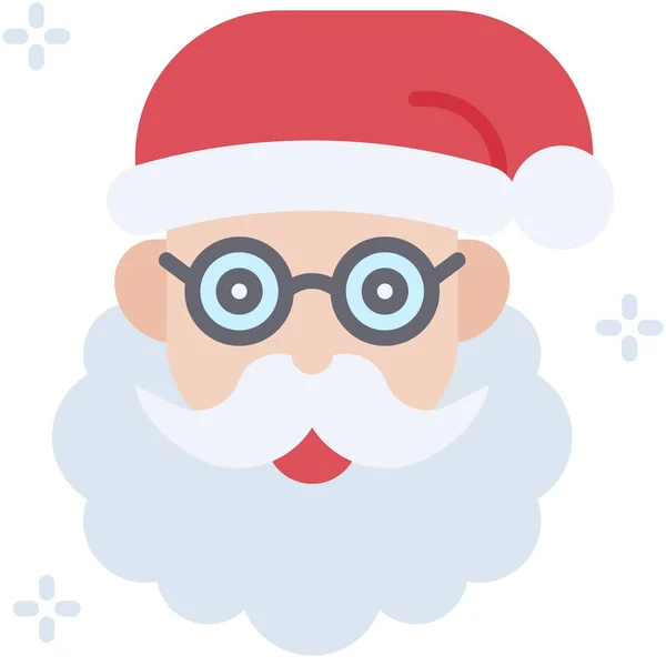 Weihnachtsmann Mit Brille Ikone Xmas Bezogene Vektorillustration — Stockvektor
