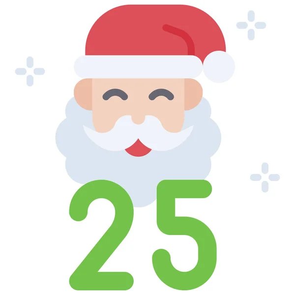 stock vector Santa Claus with number 25 icon, Xmas related vector illustration