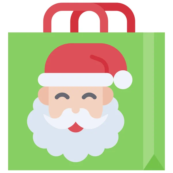 Tasche Mit Weihnachtsmann Symbol Weihnachtsbezogene Vektorillustration — Stockvektor