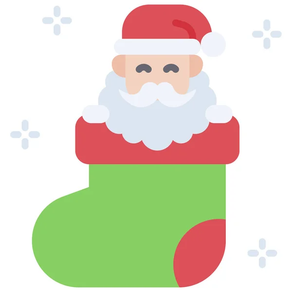 Weihnachtsmann Dicker Socke Weihnachtliche Vektorillustration — Stockvektor