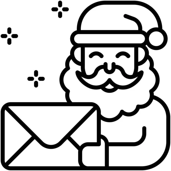 Santa Claus Con Icono Correo Ilustración Vectorial Relacionada Con Navidad — Vector de stock