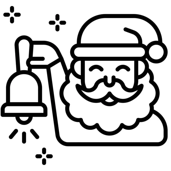 Papai Noel Com Ícone Sino Ilustração Vetorial Relacionada Natal —  Vetores de Stock