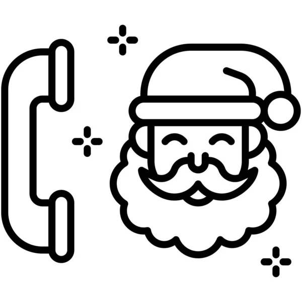 有电话图标的圣诞老人 与圣诞节有关的矢量插图 — 图库矢量图片