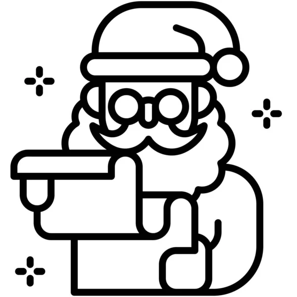 Weihnachtsmann Liest Geschenkliste Symbol Weihnachten Bezogene Vektorillustration — Stockvektor