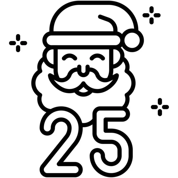 Święty Mikołaj Ikoną Numer Ilustracja Wektora Związane Boże Narodzenie — Wektor stockowy