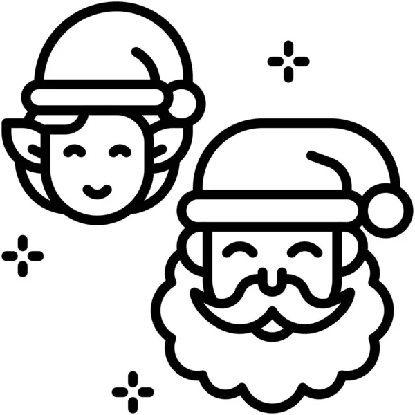 Santa Claus Con Icono Elfo Ilustración Vectorial Relacionada Con Navidad — Archivo Imágenes Vectoriales