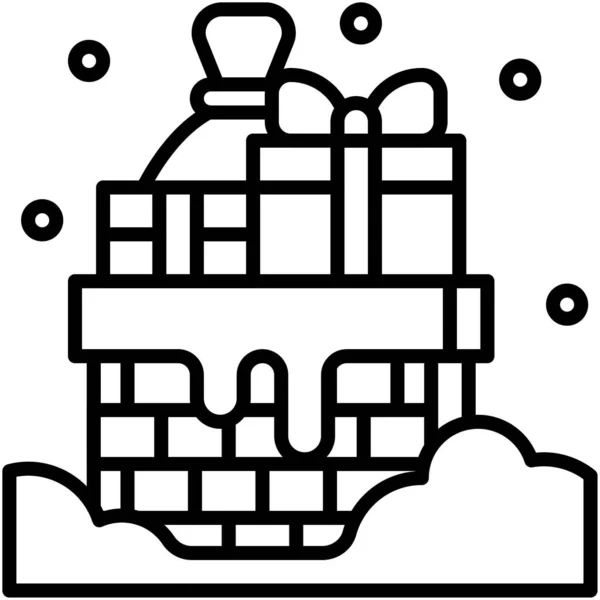 Icono Cajas Regalo Ilustración Vectorial Relacionada Con Navidad — Vector de stock