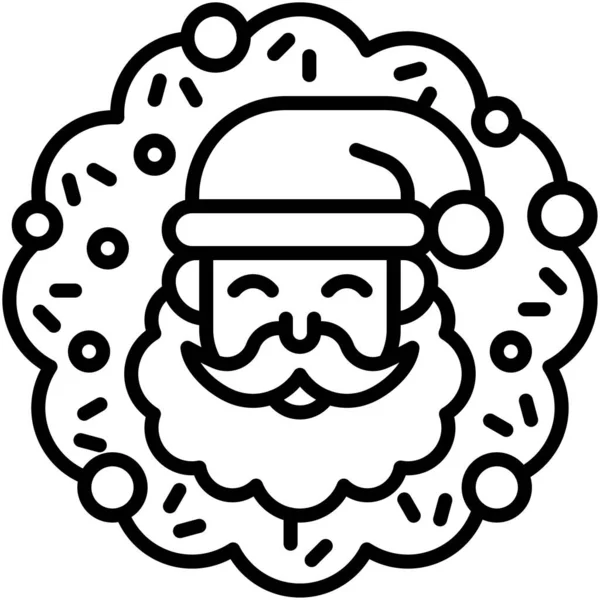 Kranz Mit Weihnachtsmann Symbol Weihnachtliche Vektorillustration — Stockvektor
