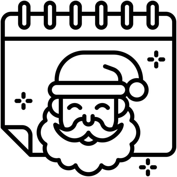 Icône Calendrier Illustration Vectorielle Liée Noël — Image vectorielle
