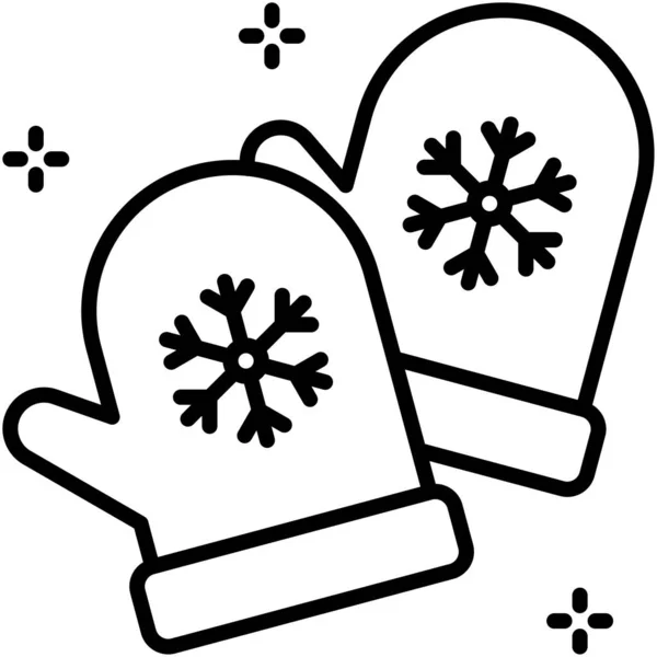Gloves Icon Xmas Related Vector Illustration — 스톡 벡터