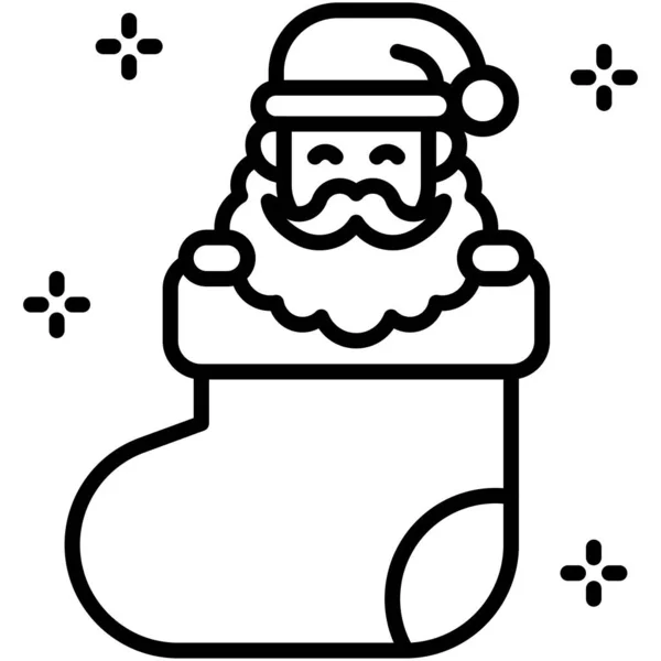 Άγιος Βασίλης Μεγάλη Κάλτσα Εικονίδιο Χριστούγεννα Που Σχετίζονται Διανυσματική Απεικόνιση — Διανυσματικό Αρχείο