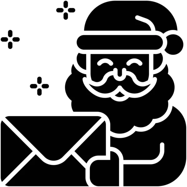 Weihnachtsmann Mit Mail Symbol Weihnachtliche Vektorillustration — Stockvektor