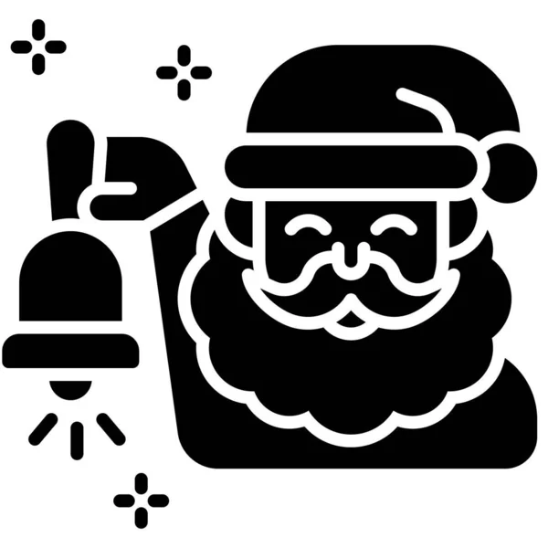 Święty Mikołaj Ikoną Dzwonka Boże Narodzenie Związane Wektor Ilustracja — Wektor stockowy