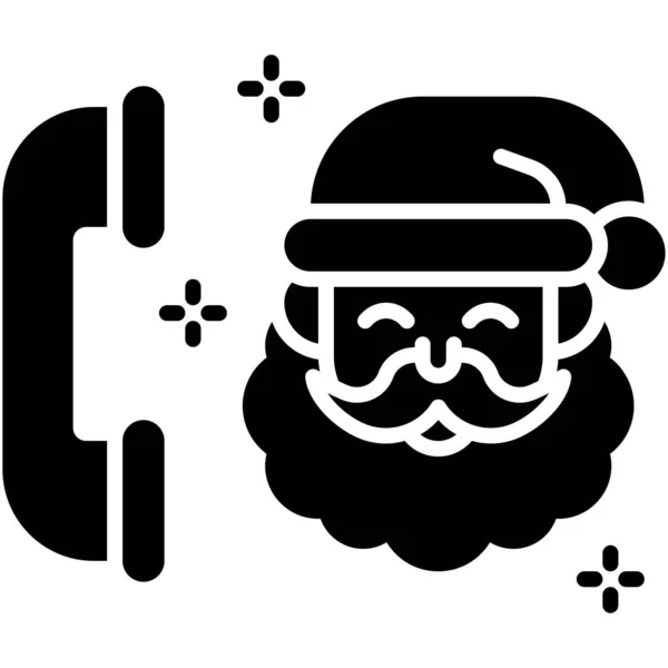 Père Noël Avec Icône Téléphone Illustration Vectorielle Liée Noël — Image vectorielle