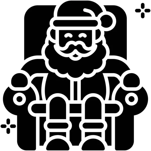 Père Noël Assis Sur Icône Canapé Illustration Vectorielle Liée Noël — Image vectorielle
