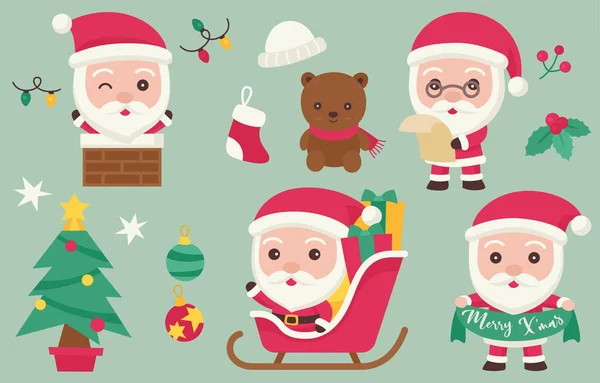 Santa Claus Postać Bazgroły Boże Narodzenie Wektor Motyw — Wektor stockowy
