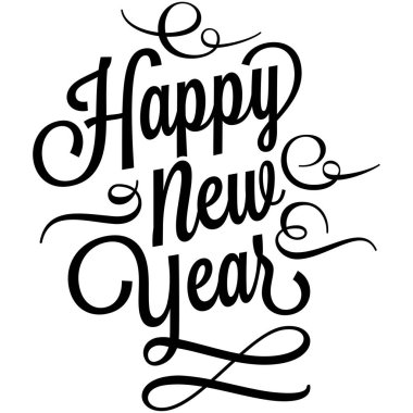 Tipografi, poster olarak kullanılacak siyah harfli el yazısı metni ve yeni yılda manşet pankartı olarak çalışır