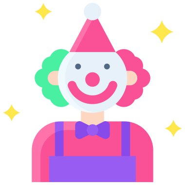 Palyaço simgesi, yeni yıl gerçekleştirilmiş vektör illüstrasyonu